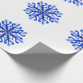 Blauw sneeuwvlokken Verpakkingspapier Cadeaupapier (Hoek)