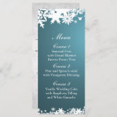 blauw sneeuwvlokken wintertrouwmenu menu (Voorkant / Achterkant)