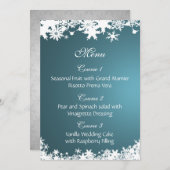 blauw sneeuwvlokken wintertrouwmenu menu (Voorkant / Achterkant)