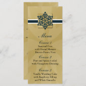 blauw sneeuwvlokken wintertrouwmenu menu (Voorkant / Achterkant)