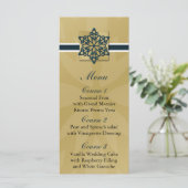 blauw sneeuwvlokken wintertrouwmenu menu (Staand voorkant)