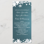 blauw sneeuwvlokken wintertrouwprogramma programmakaart (Voorkant)