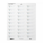 Blauw Sneeuwvlokker Boom Kerst Etiket (Full Sheet)