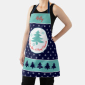 Blauw sneeuwvlokpatroon all-over print Schort (Insitu)