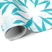 Blauw Sneeuwvlokpatroon Cadeaupapier (Rol Hoek)