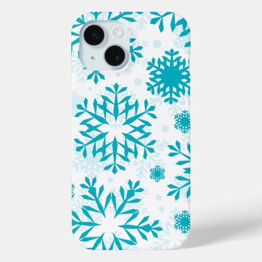 Blauw Sneeuwvlokpatroon Case-Mate iPhone Case (Achterkant)