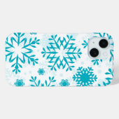 Blauw Sneeuwvlokpatroon Case-Mate iPhone Case (Achterkant (horizontaal))