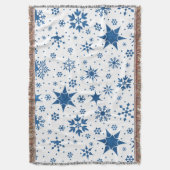 Blauw Sneeuwvlokpatroon Deken (Voorkant Verticaal)