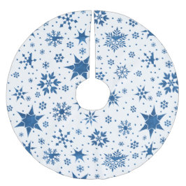Blauw Sneeuwvlokpatroon Kerstboom Rok