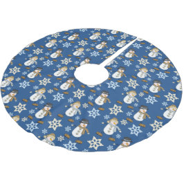 Blauw sneeuwvlokpatroon kerstboom rok