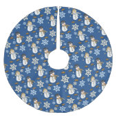 Blauw sneeuwvlokpatroon kerstboom rok (Voorkant)