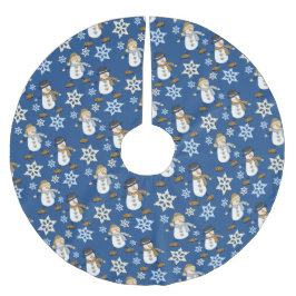 Blauw sneeuwvlokpatroon kerstboom rok