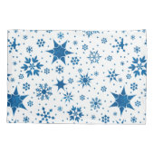 Blauw Sneeuwvlokpatroon Kussensloop (Achterkant)