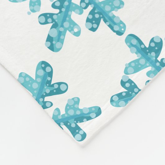 Blauw Sneeuwvlokpatroon Modern Winter Fleece Deken (Hoek)