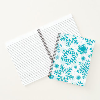 Blauw Sneeuwvlokpatroon Notitieboek