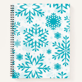 Blauw Sneeuwvlokpatroon Notitieboek