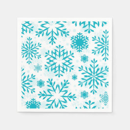 Blauw Sneeuwvlokpatroon Servet