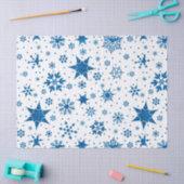 Blauw Sneeuwvlokpatroon Tissuepapier (Craft)