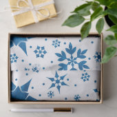 Blauw Sneeuwvlokpatroon Tissuepapier (Geschenk)