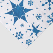 Blauw Sneeuwvlokpatroon Tissuepapier (Detail)