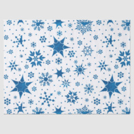 Blauw Sneeuwvlokpatroon Tissuepapier