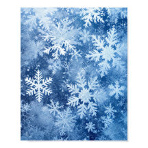 Blauw Sneeuwvlokpatroon Winter Bevroren