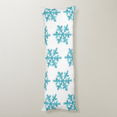 Blauw sneeuwvlokpatroon Winter Kerst Modern Lichaamskussen (Achterkant (Verticaal))