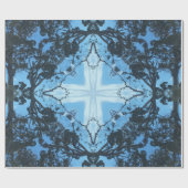 Blauw snijpatroon voor Natuur Cadeaupapier (Vlak)