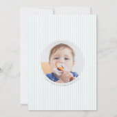 Blauw Snoep eerste foto 1e verjaardag Kaart (Achterkant)