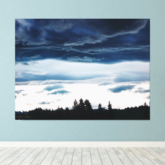 Blauw Snoep Floss Clouds : Nieuw-Zeeland Canvas Afdruk (Insitu (Houten vloer))