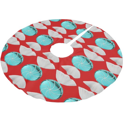 Blauw Snoep op roodbaars Kerstboom Rok (Gekanteld)