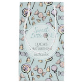 Blauw Snoep thema 1e verjaardag Klein Cadeauzakje (Voorkant)