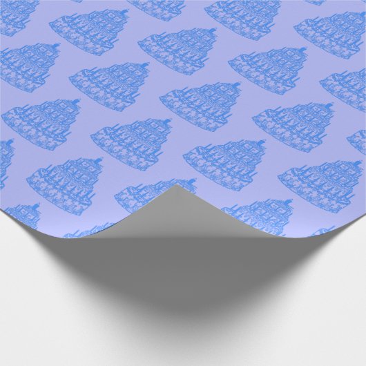 Blauw snoeppapier cadeaupapier (Hoek)
