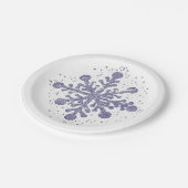 Blauw Snowflake Bord "Laat het sneeuwen" (Gekanteld)