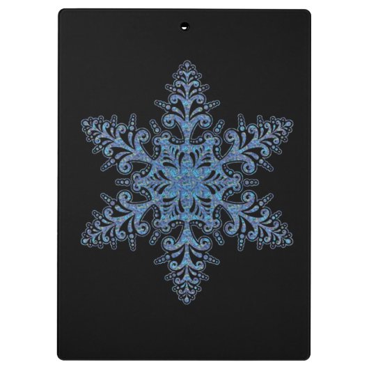 Blauw Snowflake Klembord (Achterkant)