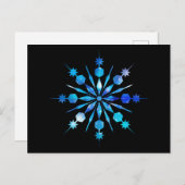 Blauw Snowflake-ontwerp Briefkaart (Voorkant / Achterkant)