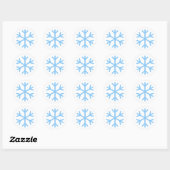 Blauw Snowflake-ontwerp Ronde Sticker (Vel)