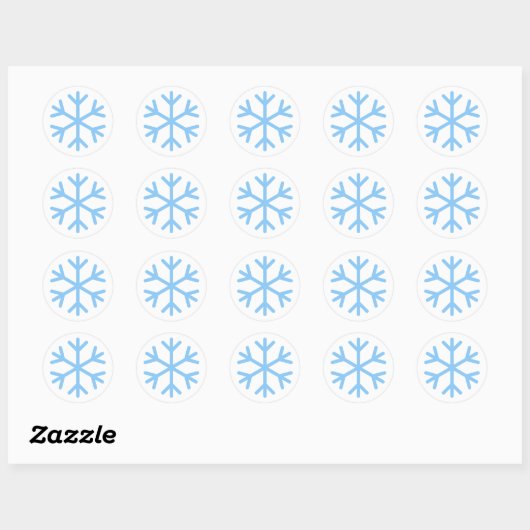 Blauw Snowflake-ontwerp Ronde Sticker (Vel)