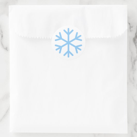 Blauw Snowflake-ontwerp Ronde Sticker (Tas)