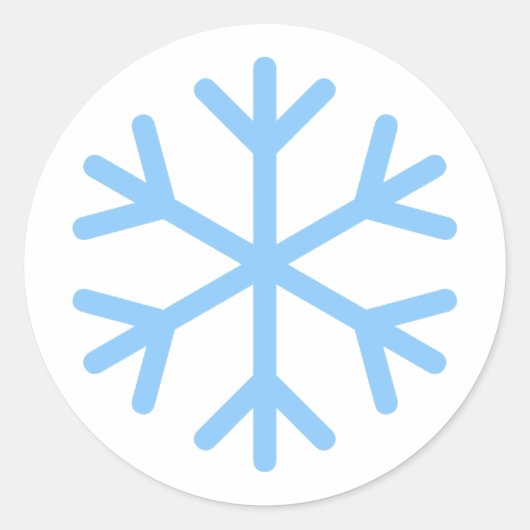 Blauw Snowflake-ontwerp Ronde Sticker (Voorkant)