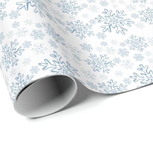 Blauw snowflake papier (Rol Hoek)