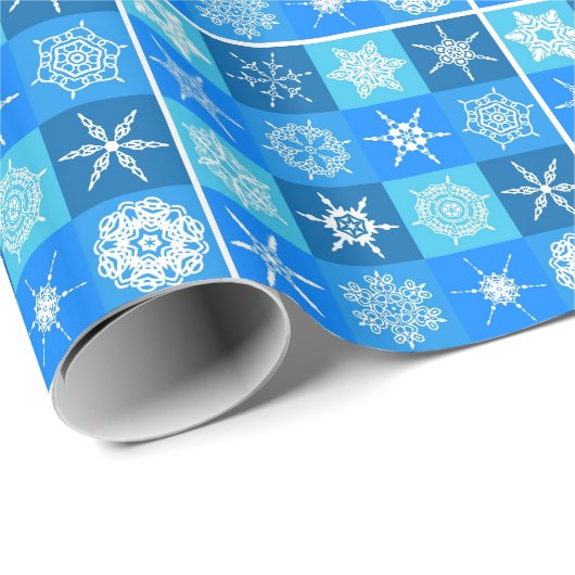 Blauw snowflake papier (Rol Hoek)