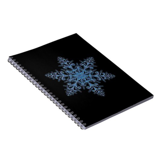 Blauw Snowflake Spiral Notitieboek (Rechterzijde)