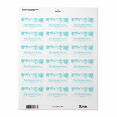 Blauw Snowflakes-adreslabel Etiket (Full Sheet)