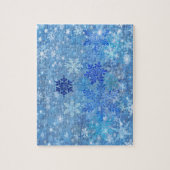Blauw Snowflakes Design Jigzaag Puzzle Legpuzzel (Verticaal)