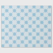 Blauw Snowflakes Diagonaal vierkant patroon Cadeaupapier (Vlak)