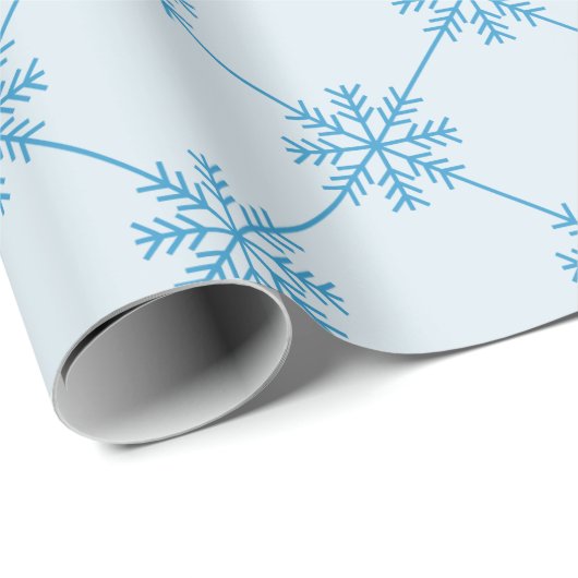 Blauw Snowflakes Diagonaal vierkant patroon Cadeaupapier (Rol Hoek)