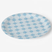 Blauw Snowflakes Diagonaal vierkant patroon Papieren Bordje (Gekanteld)