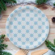 Blauw Snowflakes Diagonaal vierkant patroon