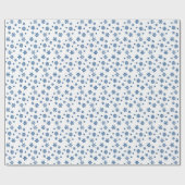 Blauw Snowflakes kerstvakantiewrapppapier Cadeaupapier (Vlak)